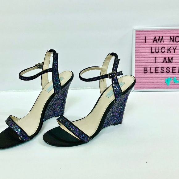 Sold 🛑Blue By Betsey Johnson Darci Glitter Wedge - Picture 6 of 7